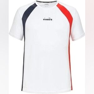 Diadora Tennis Crew Neck Short Sleeve Athletic T-Shirt Mens White Large